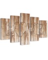 Canvas print for living room Love on brown boards decorative | FEEBY
