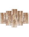 Canvas print for living room Love on brown boards decorative | FEEBY