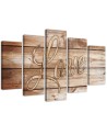 Modern painting Love inscription on brown boards for living room | FEEBY