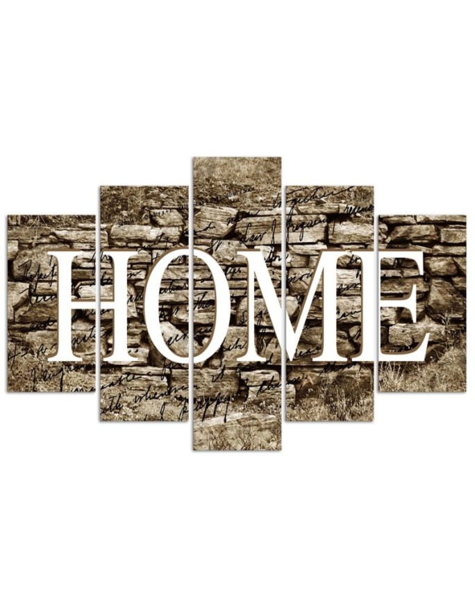 Canvas painting Home inscription on the wall background for dining room | FEEBY
