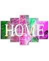 Home and pink background large painting for living room wall | FEEBY