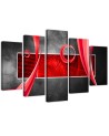 Abstract red 3D wall art  painting for living room, office | FEEBY