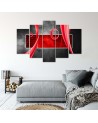 Abstract red 3D wall art  painting for living room, office | FEEBY