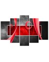 Abstract red 3D wall art  painting for living room, office | FEEBY