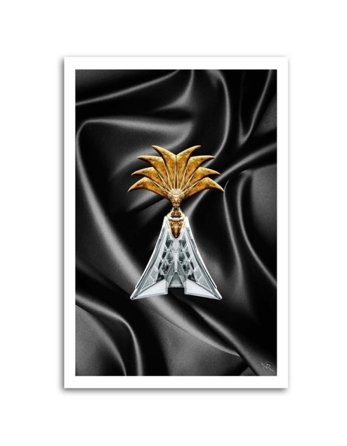 Canvas painting Perfume on grey background for living room, bathroom | FEEBY