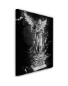 Angel statue black and white wall art painting for bedroom | FEEBY