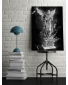 Angel statue black and white wall art painting for bedroom | FEEBY