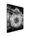Canvas painting for living room Clock black and white | FEEBY
