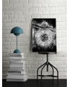 Canvas painting for living room Clock black and white | FEEBY