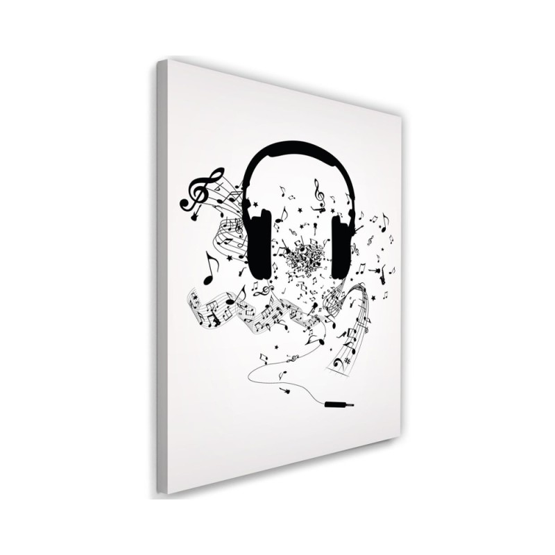 Canvas prints for teenager Notes headphones digital art | FEEBY