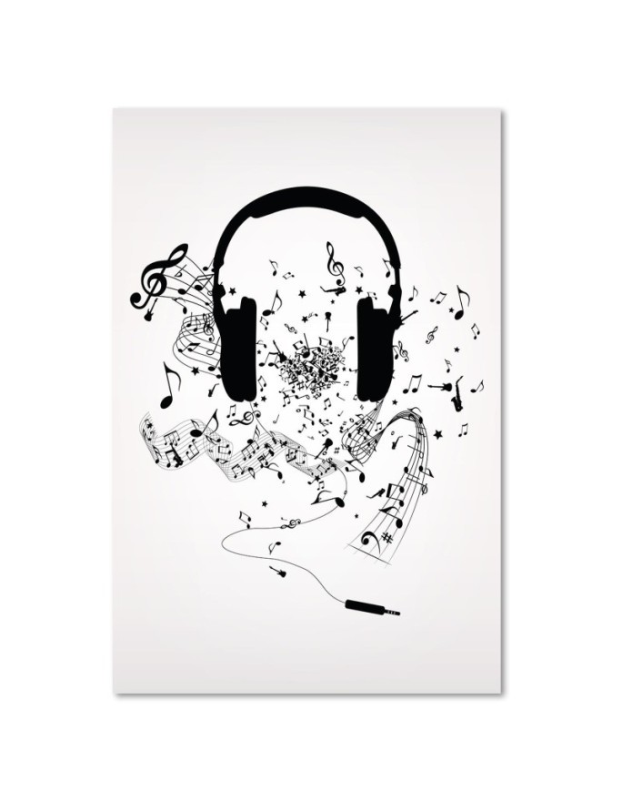 Canvas prints for teenager Notes headphones digital art | FEEBY
