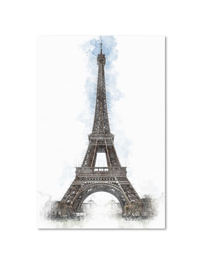 Wall Canvas painting Eiffel Tower hand painted | FEEBY
