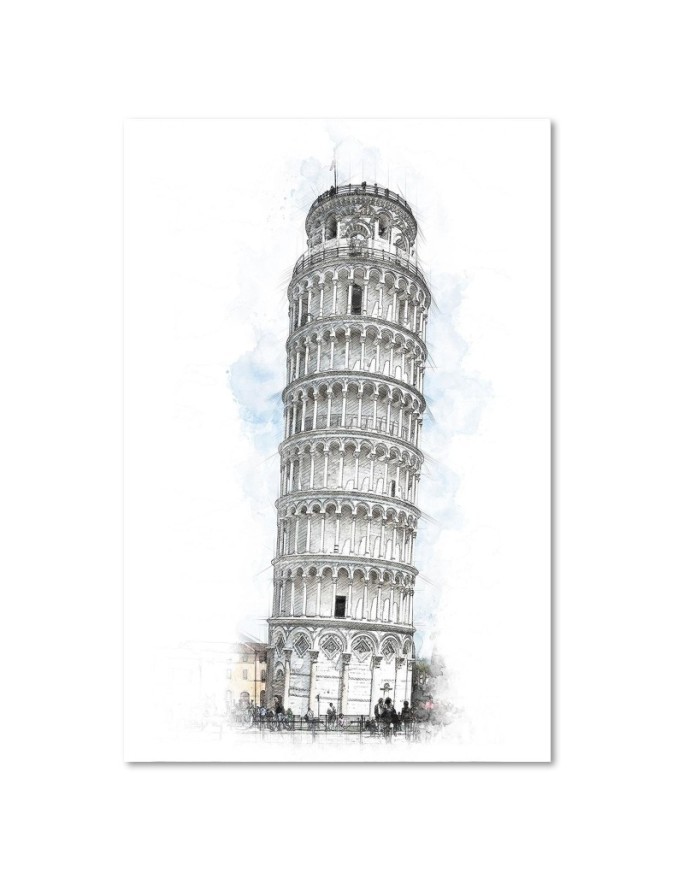 Decorative Canvas painting Leaning tower of Pisa for the room | FEEBY