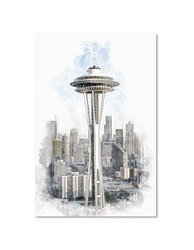 Canvas painting Cosmic building digital art | FEEBY