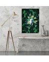 Canvas painting Diamond parrot in leaves | FEEBY