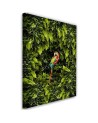 Wall art painting for living room Parrot in leaves | FEEBY