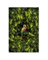 Wall art painting for living room Parrot in leaves | FEEBY