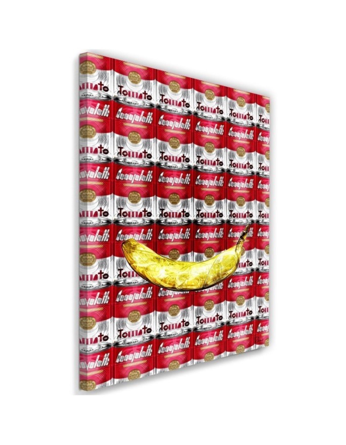 Canvas prints for the kitchen Banana and cans of tomatoes digital art | FEEBY