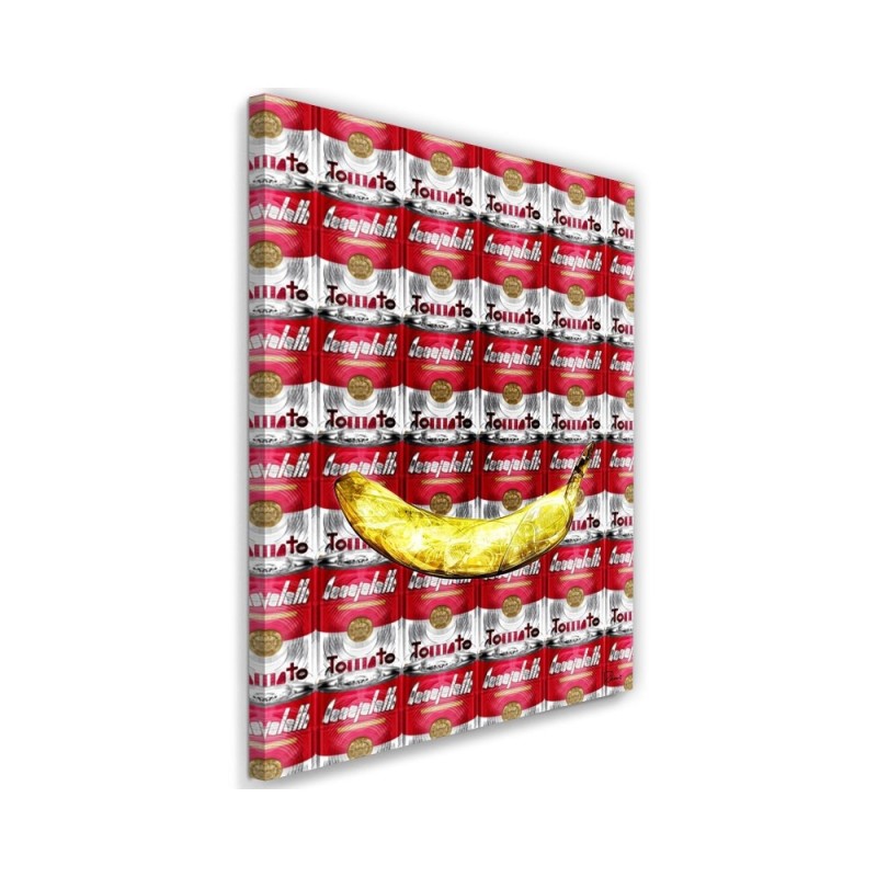 Canvas prints for the kitchen Banana and cans of tomatoes digital art | FEEBY