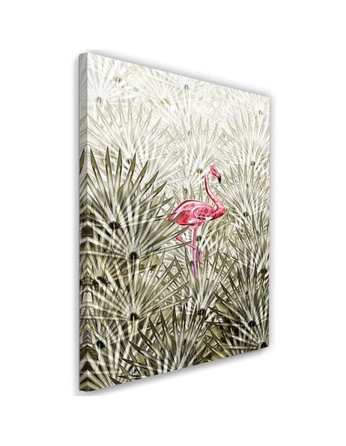 Flamingo in the jungle - Canvas paintings for walls to the living room, bathroom | FEEBY