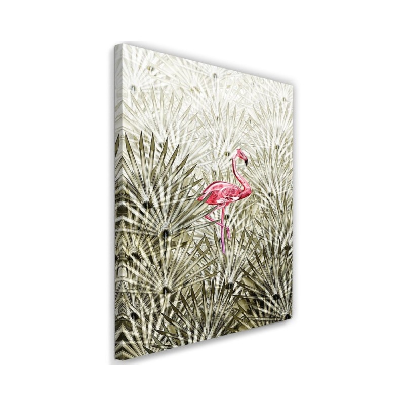 Flamingo in the jungle - Canvas paintings for walls to the living room, bathroom | FEEBY