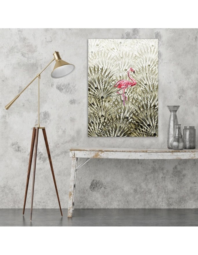 Flamingo in the jungle - Canvas paintings for walls to the living room, bathroom | FEEBY
