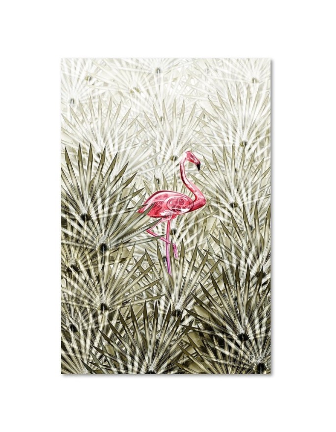 Flamingo in the jungle - Canvas paintings for walls to the living room, bathroom | FEEBY
