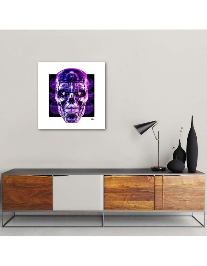 Purple skull canvas painting for teenager's room | FEEBY