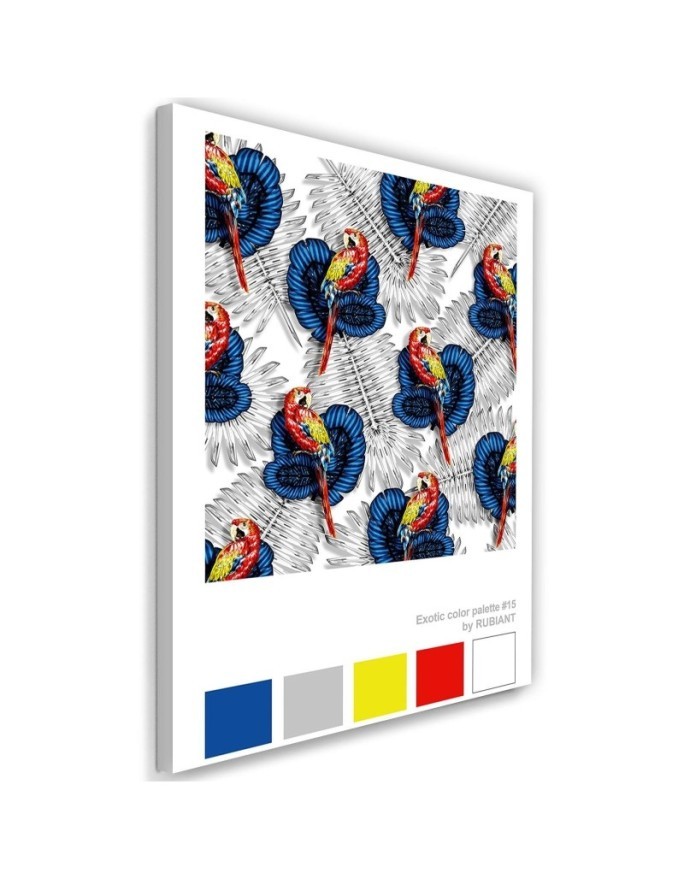 Wall art murals for the wall - Parrots on leaves | FEEBY