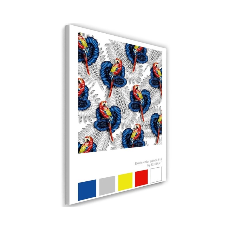 Wall art murals for the wall - Parrots on leaves | FEEBY