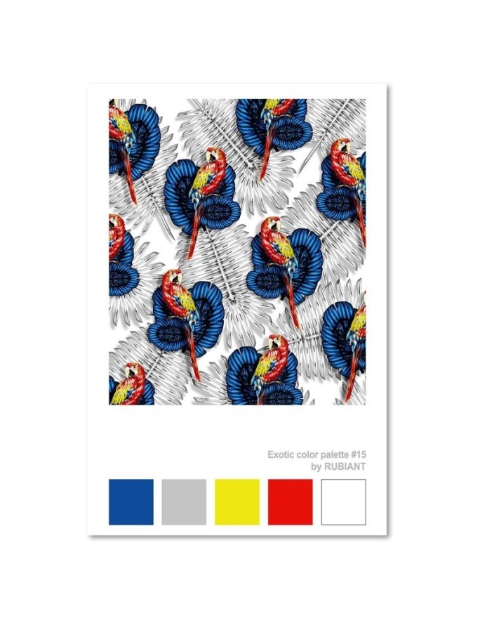 Wall art murals for the wall - Parrots on leaves | FEEBY