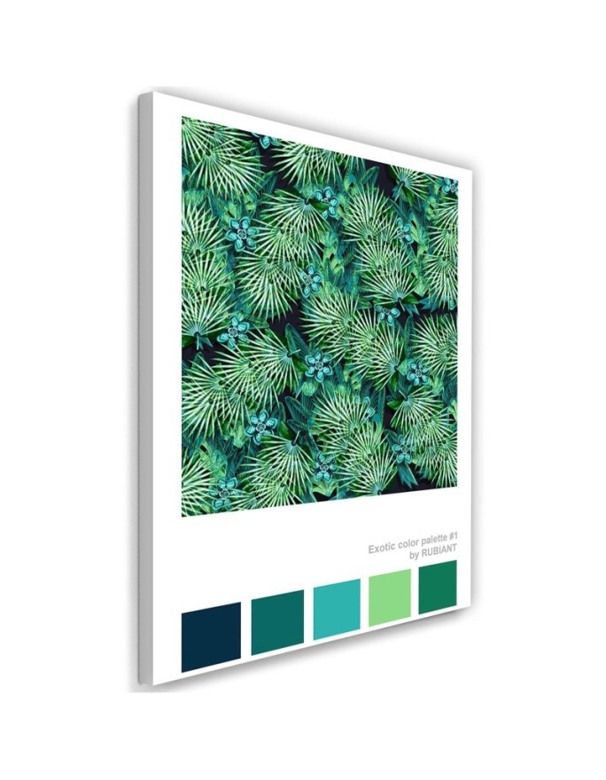 Tropical leaves wall art painting for kitchen Rubiant | FEEBY