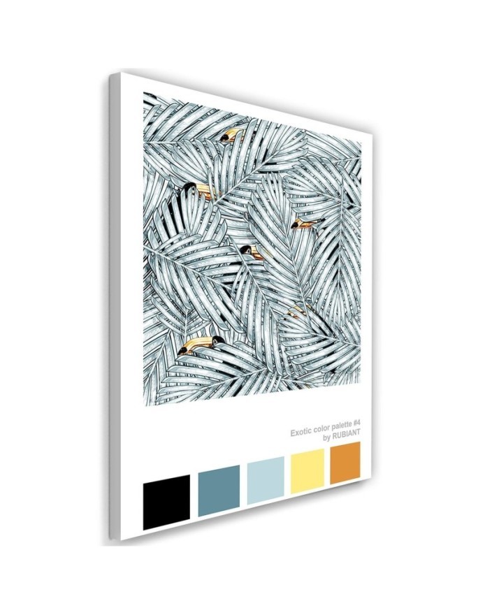 Wall art paintings for kitchen, dining room Parrots Toucans in leaves | FEEBY