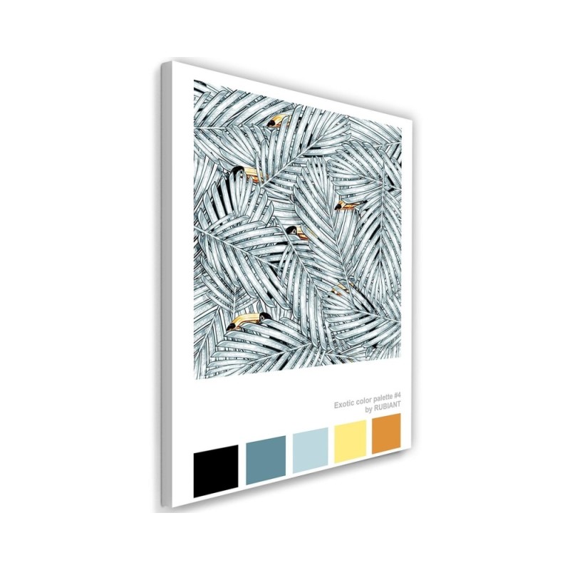 Wall art paintings for kitchen, dining room Parrots Toucans in leaves | FEEBY