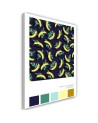 Bananas on leaves colourful Canvas painting for dining room, kitchen | FEEBY