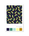 Bananas on leaves colourful Canvas painting for dining room, kitchen | FEEBY