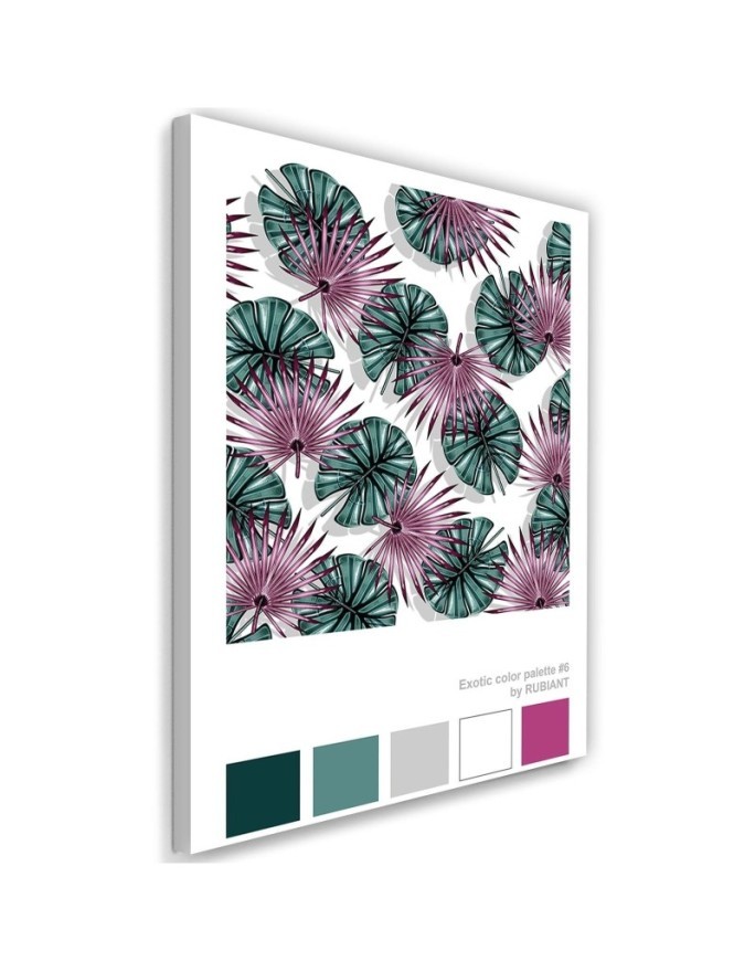 Wall art painting for living room Colourful leaves Rubiant | FEEBY