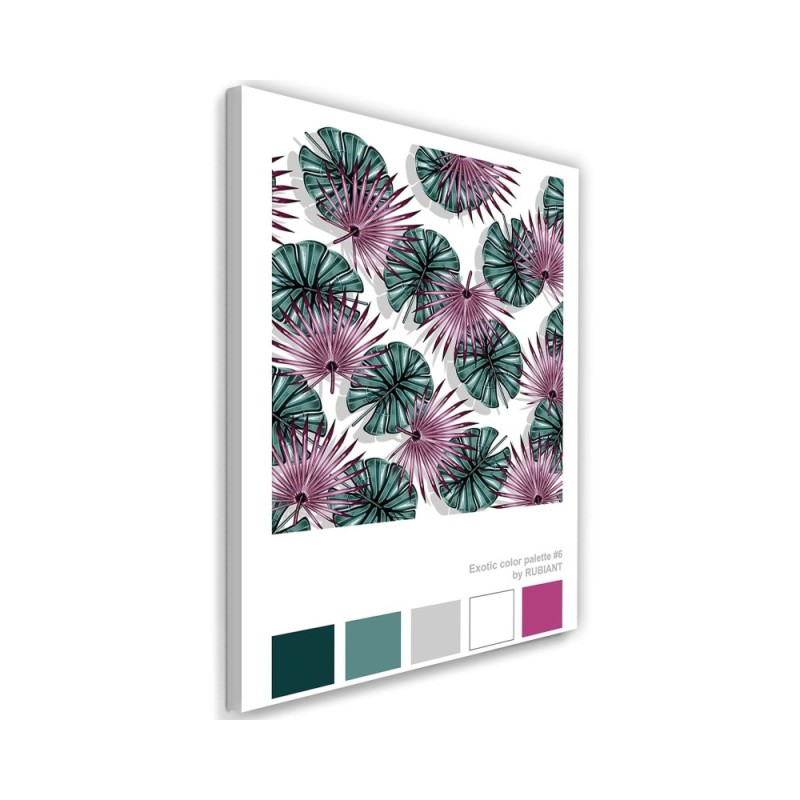 Wall art painting for living room Colourful leaves Rubiant | FEEBY