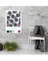 Wall art painting for living room Colourful leaves Rubiant | FEEBY
