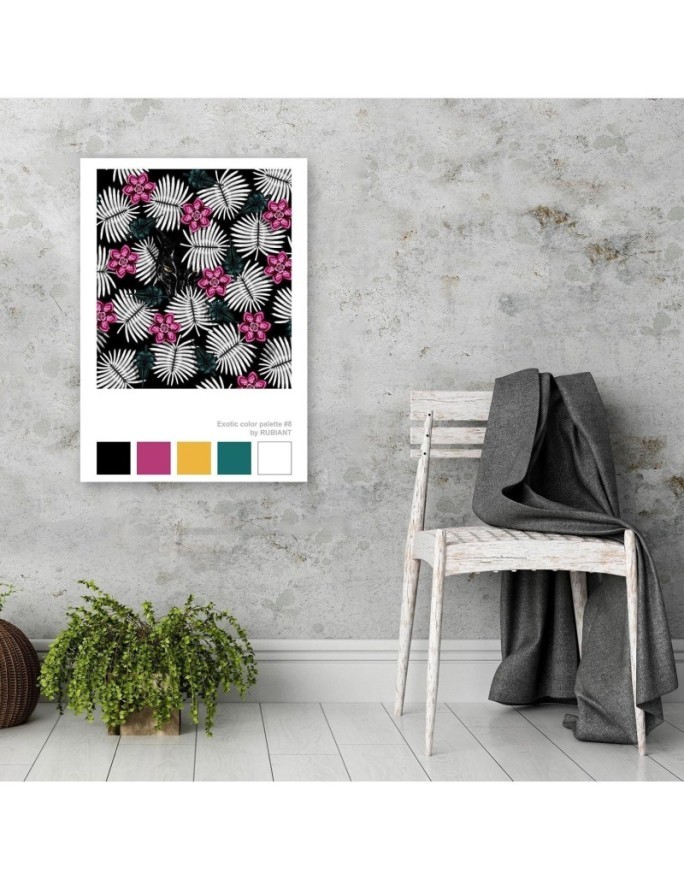 Modern wall art painting Pink flowers Rubiant | FEEBY