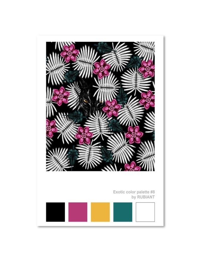 Modern wall art painting Pink flowers Rubiant | FEEBY