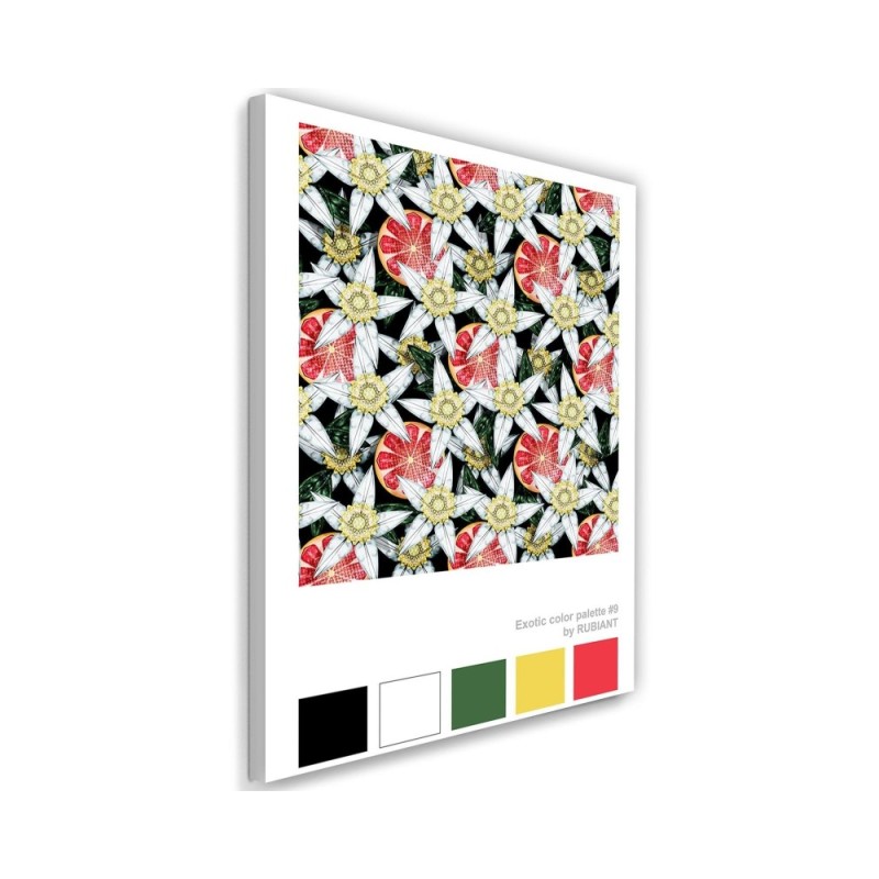 Canvas painting Grapefruit and white flowers Rubiant | FEEBY