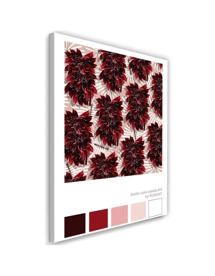 Red tropical flowers Canvas painting for living room wall | FEEBY
