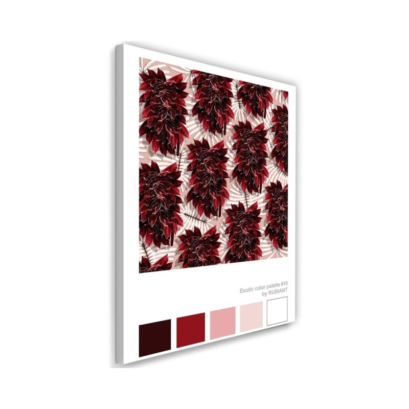 Red tropical flowers Canvas painting for living room wall | FEEBY