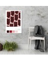 Red tropical flowers Canvas painting for living room wall | FEEBY