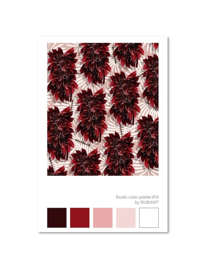 Red tropical flowers Canvas painting for living room wall | FEEBY