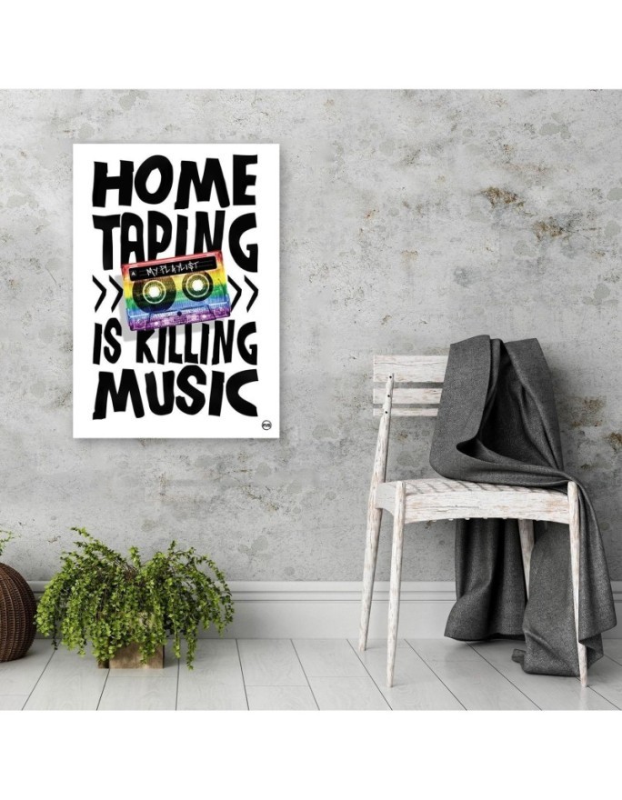 Canvas prints for teenager's room Inscription and colourful retro cassette | FEEBY