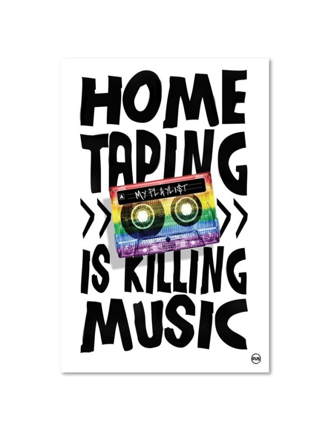 Canvas prints for teenager's room Inscription and colourful retro cassette | FEEBY