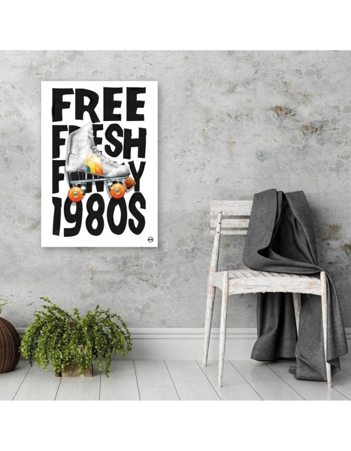 Canvas prints for a teenager's room Inscription and roller skates Rubiant | FEEBY