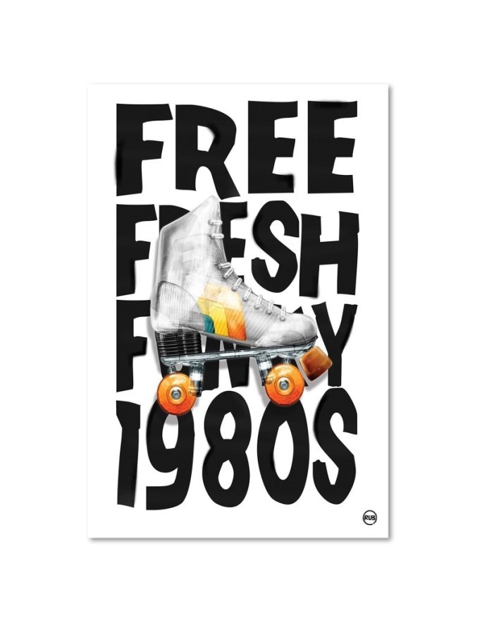 Canvas prints for a teenager's room Inscription and roller skates Rubiant | FEEBY